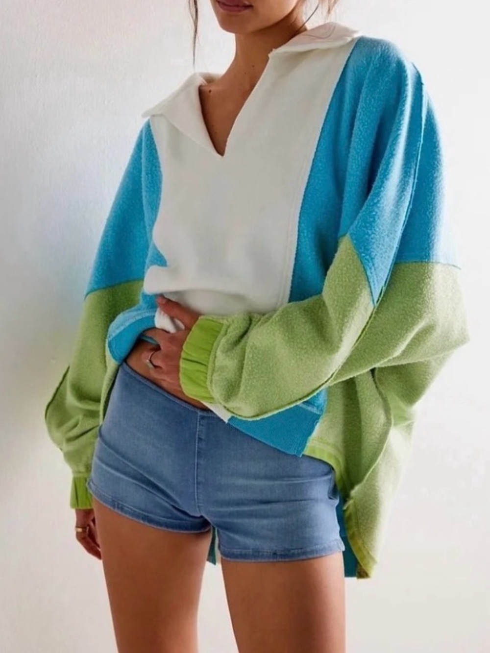 BUCKETLIST oversized Colorblock sweatshirt